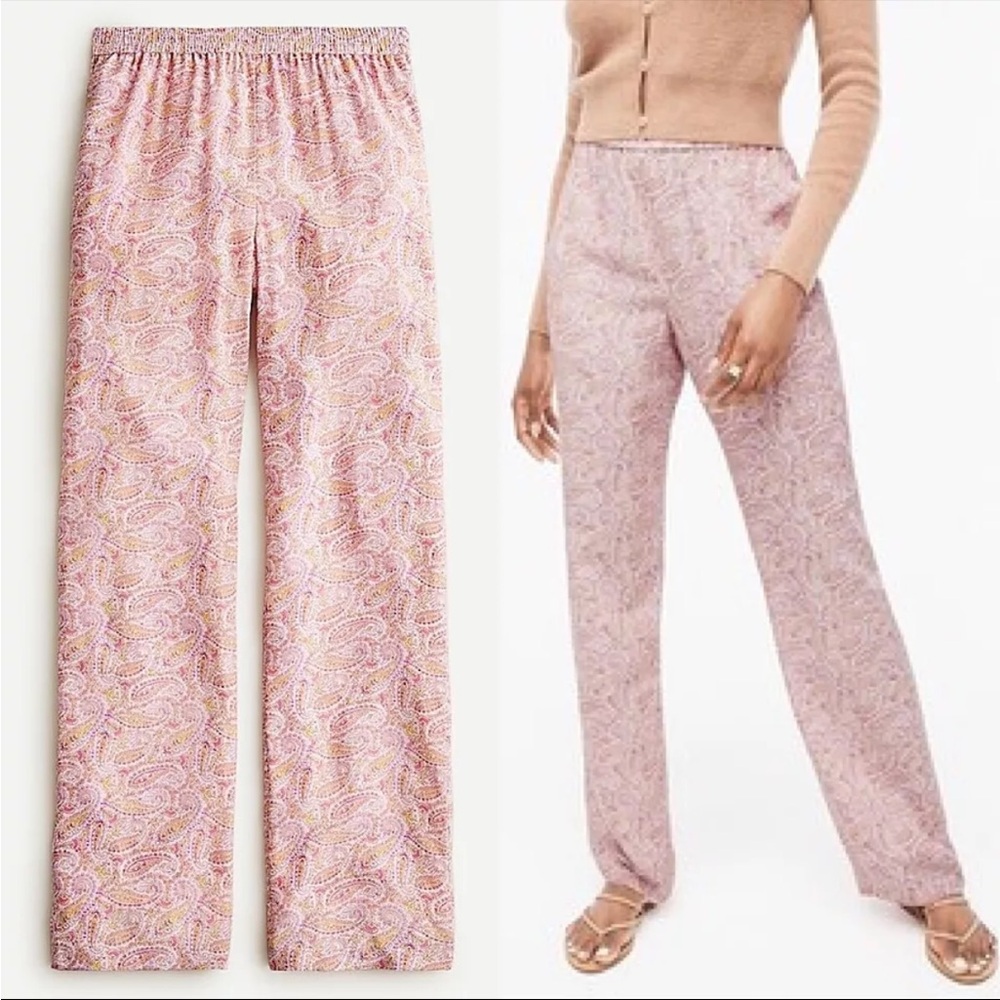 J. Crew silk paisley pants